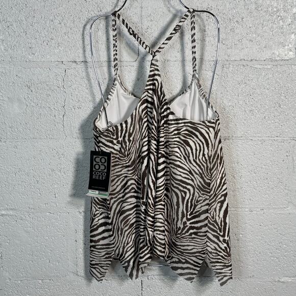 Coco Reef animal print Mesh Underwire Bra-Sized Tankini Top 34C - Picture 5 of 11